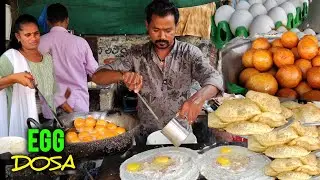 EGG DOSA Street Food | Indian street food | Early Morning Breakfast #streetdosa #streetdosa #eggdosa