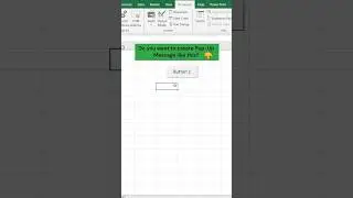 Pop Up Message Box in VBA | Excel | #excel #shortsfeed #shorts #youtubeshorts