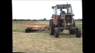 MF 2640 and Tarup mower + Landini 8550 and kid mower mowing in 1995