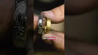 Hand-engraving a Celtic knot pattern on a wedding band #handengraving #ring