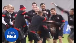 Fun and games for Bayern as they train ahead of City clash - Daily Mail