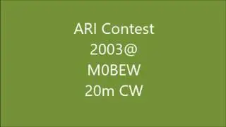 HF Contests from the past #5. Audio Recordings. ARI Conetst 2003 M0BEW