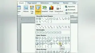 How to insert shapes in Ms Word?
