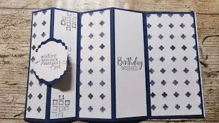 Concertina Style Fancy Fold Masculine Card with In Good Taste DSP