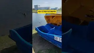 Как устроен катамаран #полезное #интересное #познавательно #катамаран #озеро #каксделать #рыбалка