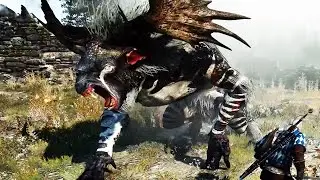 Witcher 3: Morvudd the Fiend Boss Fight (Hard Mode) (4K 60fps)