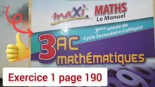 Exercice 1 page 190. maxi MATHS. 3ASC. Équation d'une droite.
