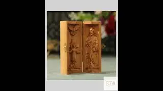 Infant Jesus Triptych Catholic Wood Art Holy Family and Holy Spirit Religious Gift Wooden Panel J...