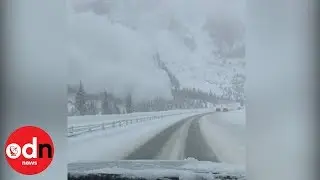Video captures astonishing avalanche covering highway with snow in US