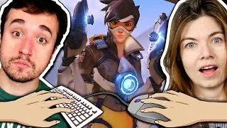 LEON NO MOUSE E NILCE NO TECLADO?!?! - Overwatch a Quatro Mãos com Leon e Nilce!