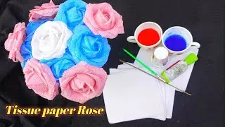 Tissue paper Rose making tutorial//পেপার গোলাপ//Handcraft//Diy paper flower making tutorial 
