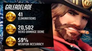 Gale Insane McCree (Cole Cassidy)! 41 elims! 59% AIM! [ Overwatch Season 30 Top 500 ]