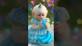 Baby Monkey Eating Rare Blue Banana 🍌💙 | Unbelievable Fruit Shorts 2025