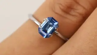 1.56 ct Emerald Cut Blue Sapphire