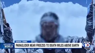 Chinese paraglider narrowly escapes death