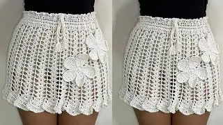 SAIA EM CROCHÊ FLORES/ FÁCIL E RÁPIDA