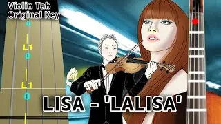 LISA - 'LALISA'  (Play Along Violin Tab Tutorial)