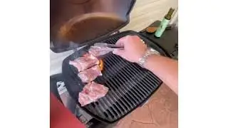 Satay Chicken cooked on the Weber Q