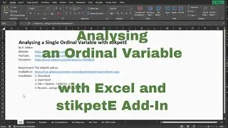 Analyze an Ordinal Variable with Excel and stikpetE Library