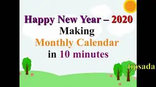 New Year 2020 Monthly Calendar Making in 10 Minutes