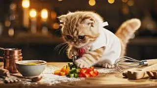 Miniature Cat&rsquo;s Culinary Adventure 🍳 | Tiny Chef&rsquo;s Heartwarming Cooking Journey