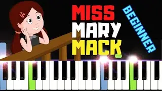 Miss Mary Mack I Piano Tutorial Easy Sheet Music with Letters for Beginners I Keyboard I SLOW