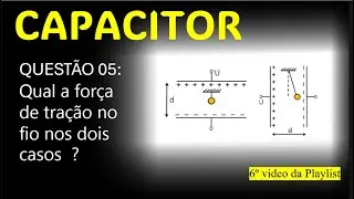 QUESTÃO 05 - Num capacitor plano a vácuo, a distância entre suas armaduras suposta horizontais (figu