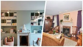 75 Living Space With Pink Walls And A Brick Fireplace Design Ideas You'll Love 🔴