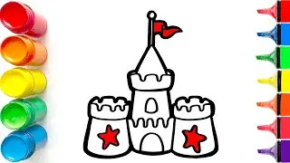 How to Draw a Colorful Castle | Easy Step by Step Tutorial