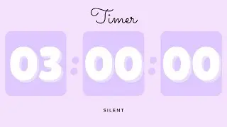 🪻 3 Hours Silent Timer with Cute Ending Alarm | Pastel Purple Timer