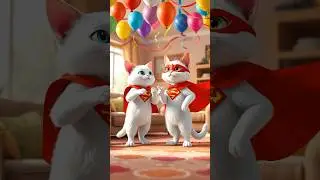 Costume Clash!#CatCostumeParty #FunnyCats #CatSiblings #PixarStyle #AIshorts #SuperheroCats #cats