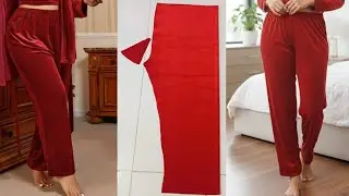 Simple Pajame Pant Ki Cutting And Stitching/Easy Trouser Cutting/Pajame Ki Cutting Karne Ka Tarika 