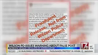 Wilson police warn about fake Facebook post about Cannon Hinnant