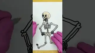 Follow me 😉 #skeleton #shortvideo #painting