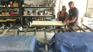 Custom designed concrete sink demold