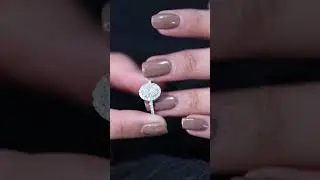 Oval Moissanite Engagement Ring | 1 Carat Moissanite Halo Bridal Ring for Women