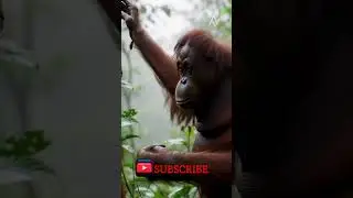 mother orangutan's | Alas Vibes #shorts  #wildlifeentertainment #nature #4kambience