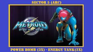 Metroid Fusion - Sector 5 (ARC) - Power Bomb (3x) - Energy Tank(2x) - 13