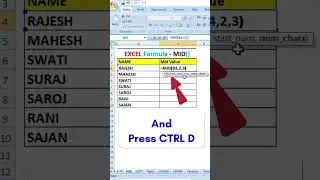 MID function in Excel | Learn Excel Mid formula | #excel #excelformula #exceltips #exceltutorial