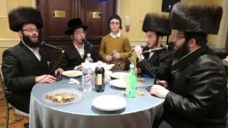 Wonderboy Yitzi Rosinger sings Shma Yisroel with choir at Beled Melava Malka