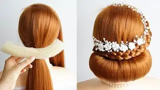 Prom Low Bun Hairstyle With Donut | Simple Hairstyles For Wedding