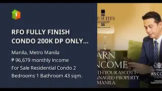 RFO FULLY FINISH CONDO 200K DP ONLY LOFT TYPE IN TAFT AVE MALATE MANILA MOA AIRPORT LASSALE CSB