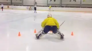 Goalie shuffle warm-up drill