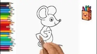 Drawing and Coloring a Cute Rat 🐚🌈 Drawings for Kids
