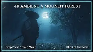 4K AMBIENT: Sunset, Fog & Moonlight Transition | Deep Focus Music (Ghost of Tsushima)