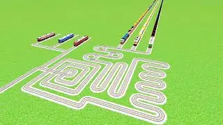 SNAKE🐍UTURN CURVE SQUARE CIRCLES TRACKS CROSSING SIX TRAINS RAILROAD RAILWORK BEANG DRIVE