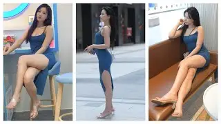 Casual Chic | Alluring Glamour : Blue Long Dress & High Heels p1