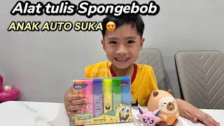 Unboxing Alat Tulis SpongeBob & Mainan Lucu! Anak Auto Senyum 😍