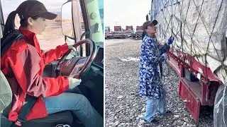 Женщина-водитель грузовика Вэй Сяоян совершила насыщенное путешествие по доставке тяжелых грузов!
