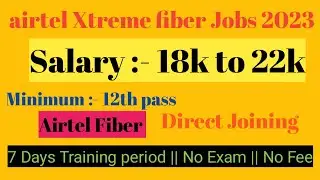 Airtel Fiber Boardband Sales Jobs | Airtel Jobs Vacancy | Airtel Sales executive   @CarrierResearch